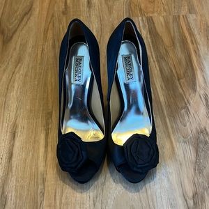 Badgley Mischa Peep Toe Heels w/floral detail